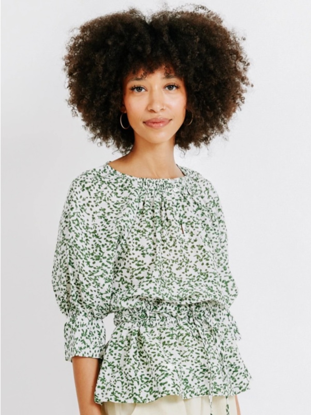 NWT Mirth Vienna drawstring waist blouse